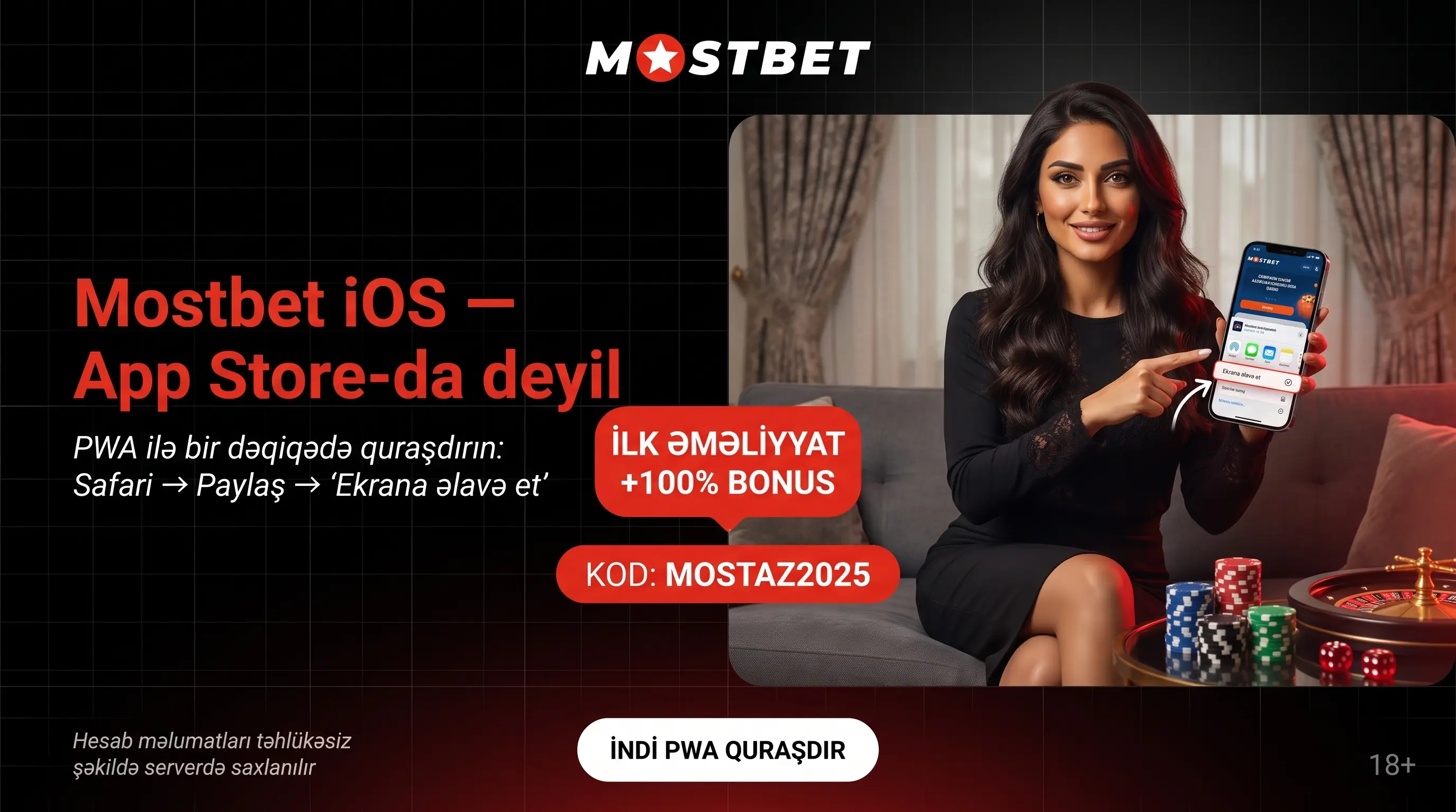 Mostbet iOS iPhone və iPad üçün PWA