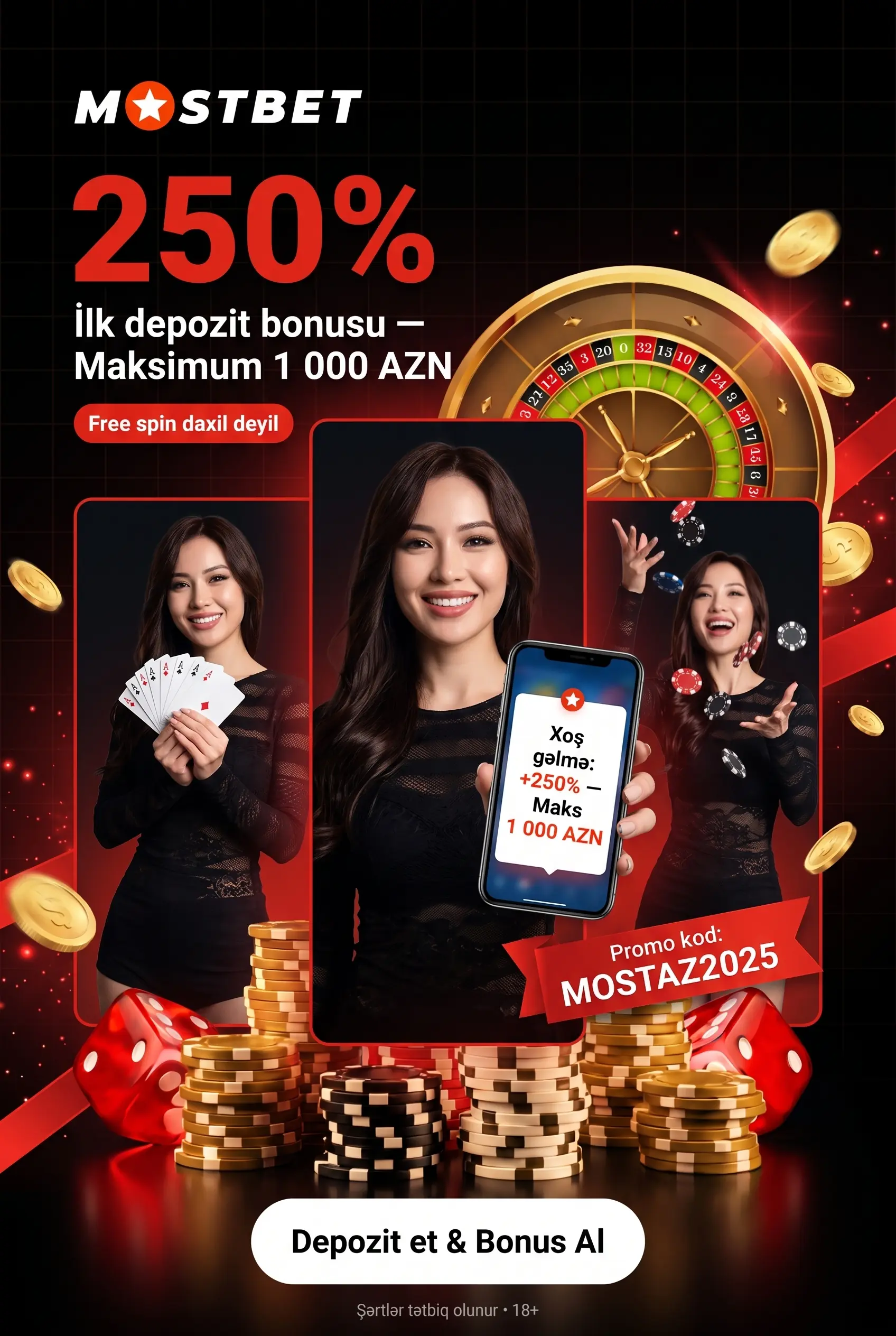 Xoş gəlmisiniz bonusu 250 faiz 1000 AZN-ə qədər