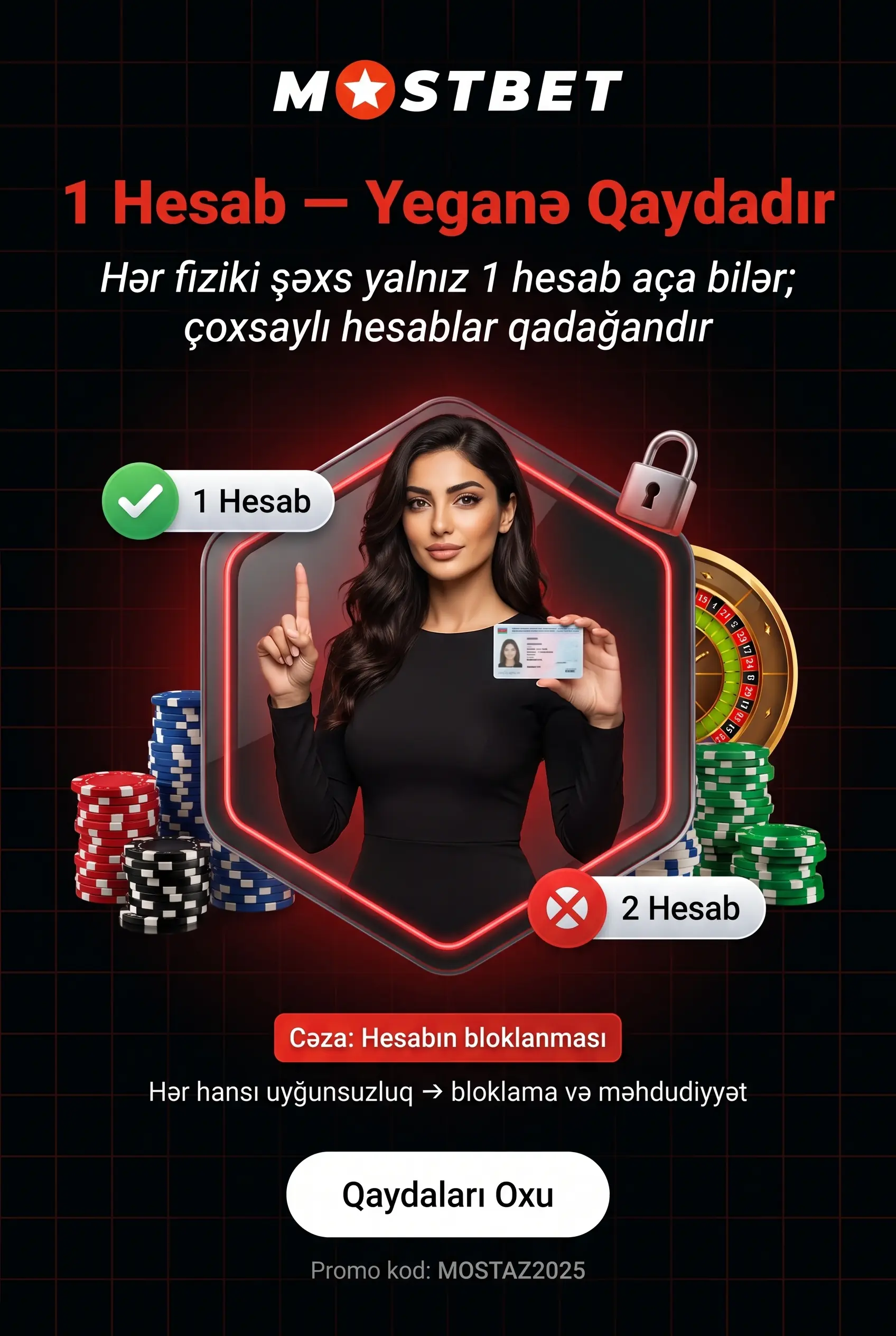 Mostbet hesab yaratma qaydaları