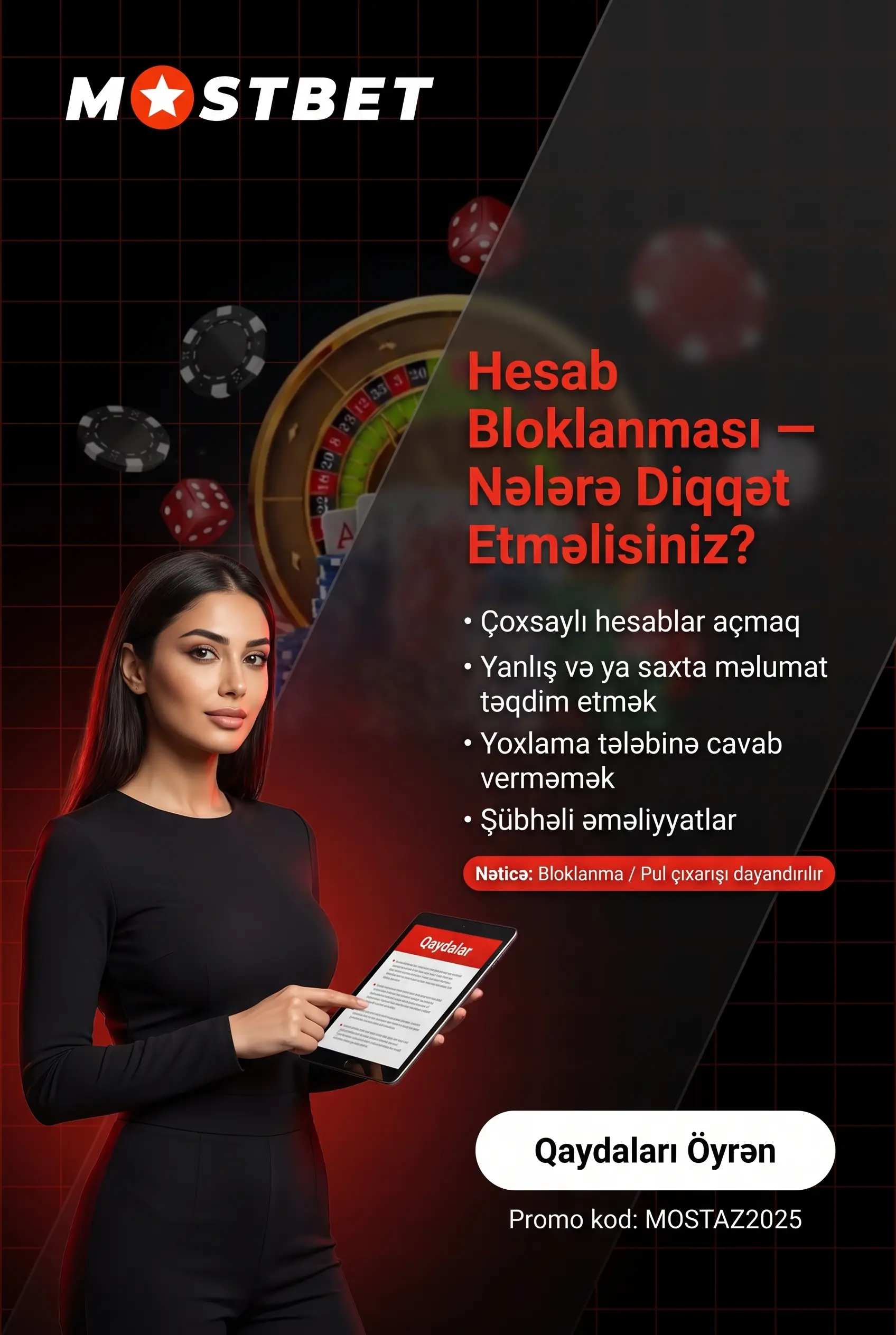 Mostbet hesab bloklanması səbəbləri
